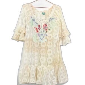 Antica Sartoria by Giacomo Cinque Floral Lace Embroidered Dress Tie Dye 22C